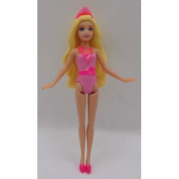 Polly Pocket Princess Plastic Blonde Blue Eyes Pink Crown- 3½" ©2013 #2634HRZ - Picture 1 of 3
